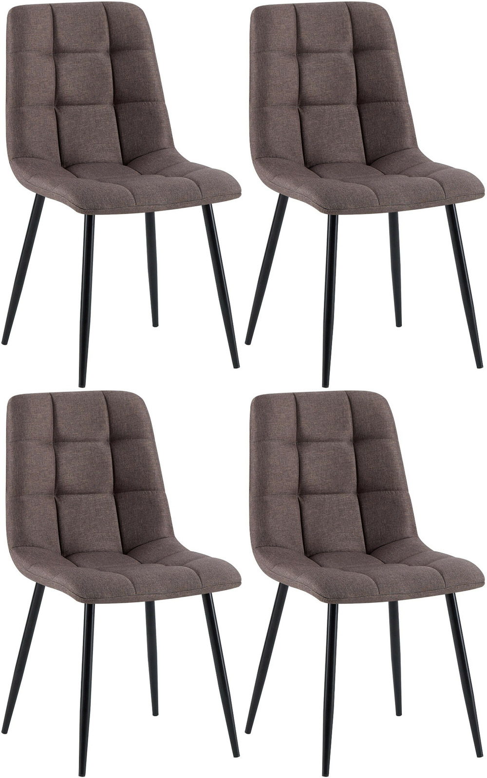 Lot de 4 chaises de salle à manger tissu antibes