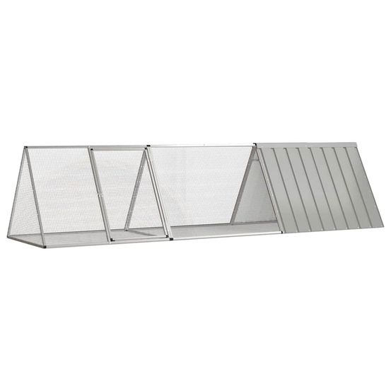 Clapier extérieur modulable acier galvanisé pour lapin gris