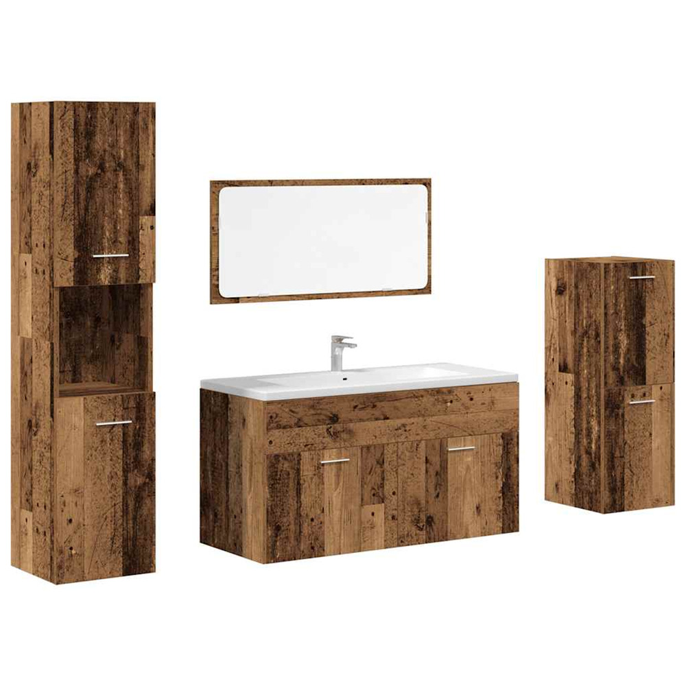 Ensemble de meubles salle de bain 4 pcs bois d'ingénierie
