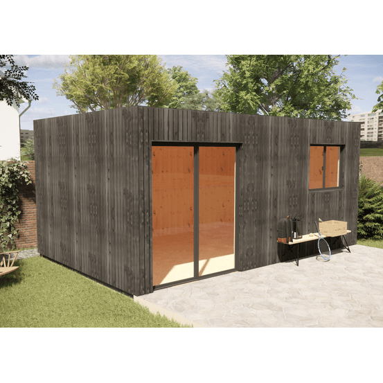 Studio de jardin 4 saisons en bois 5,5 x 3,5 x 2,7 m / isolation re2020 avec plancher isolé / menuiseries alu k-line