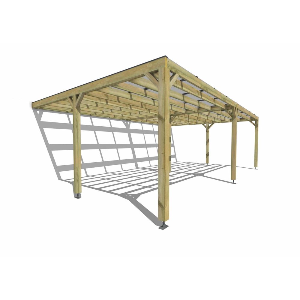 Pergola bois • 8m x 5m • adossée • sens largeur • couverture étanche transparente incluse • livraison comprise