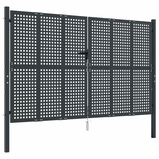 Portail de jardin anthracite 300x200 cm acier