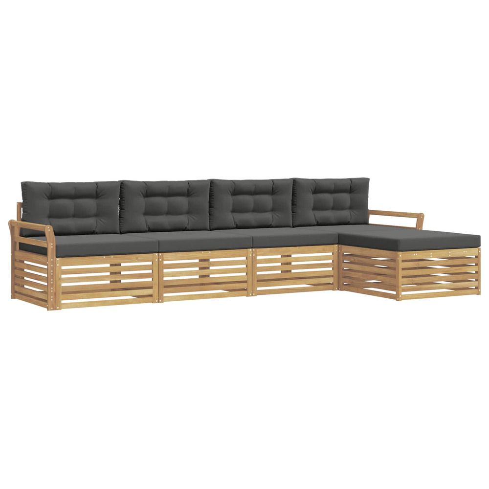 Ensemble de canapés d'extérieur 5 pc blanc et anthracite