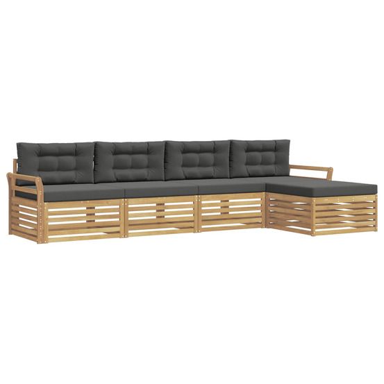 Ensemble de canapés d'extérieur 5 pc blanc et anthracite