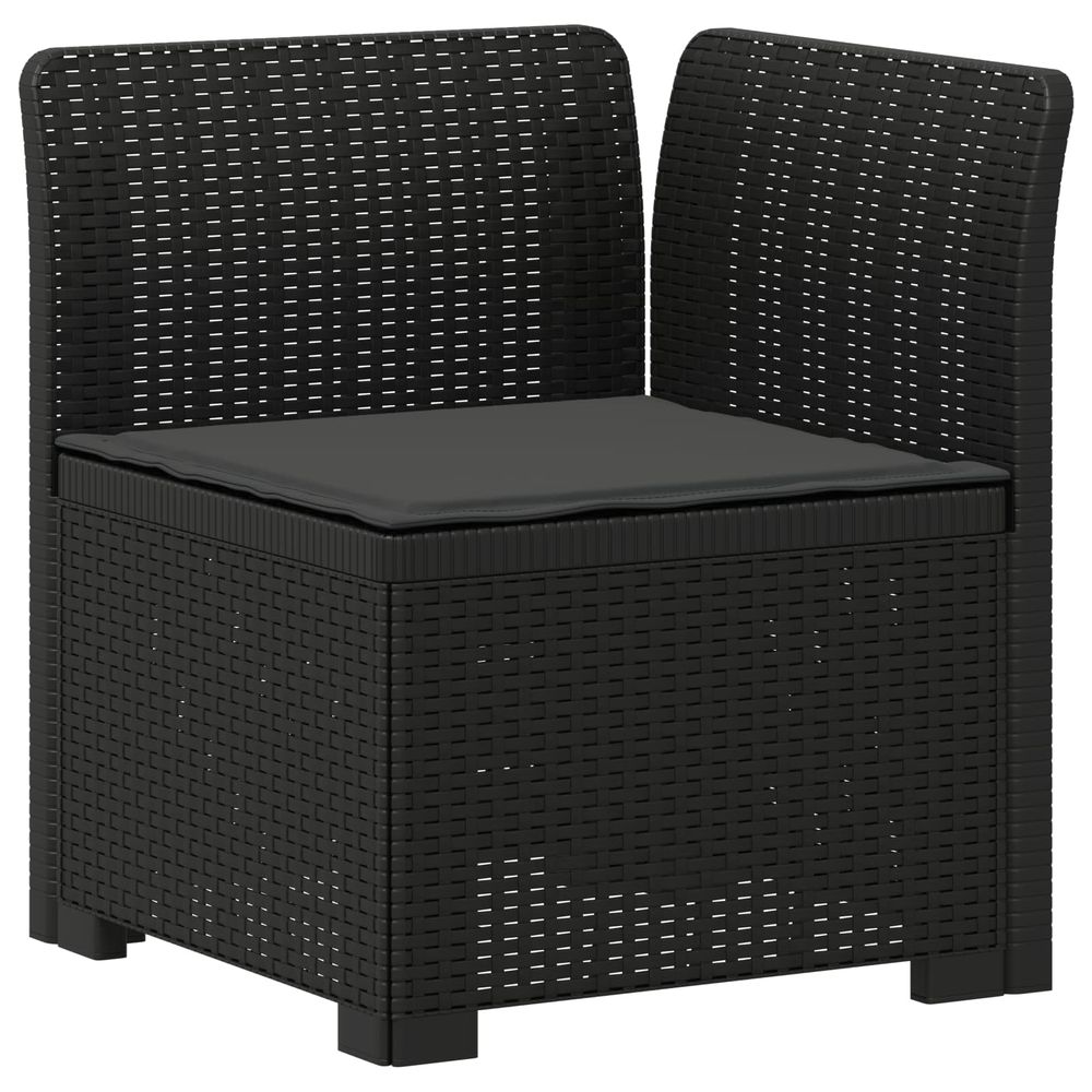 Canapé de jardin 1 place avec coussin look rotin pp anthracite