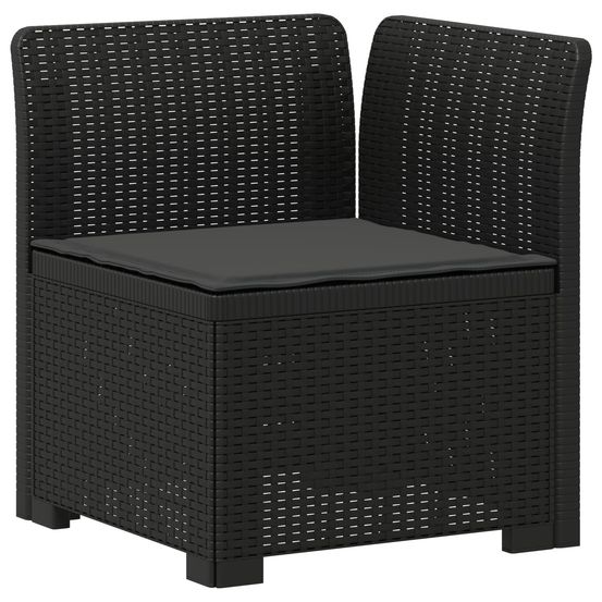 Canapé de jardin 1 place avec coussin look rotin pp anthracite
