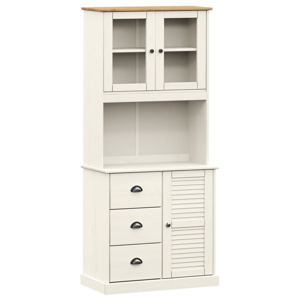 Buffet bahut commode armoire meuble de rangement organisateur cuisine salle de séjour salon haut 78 x 40 x 175 cm bois massif