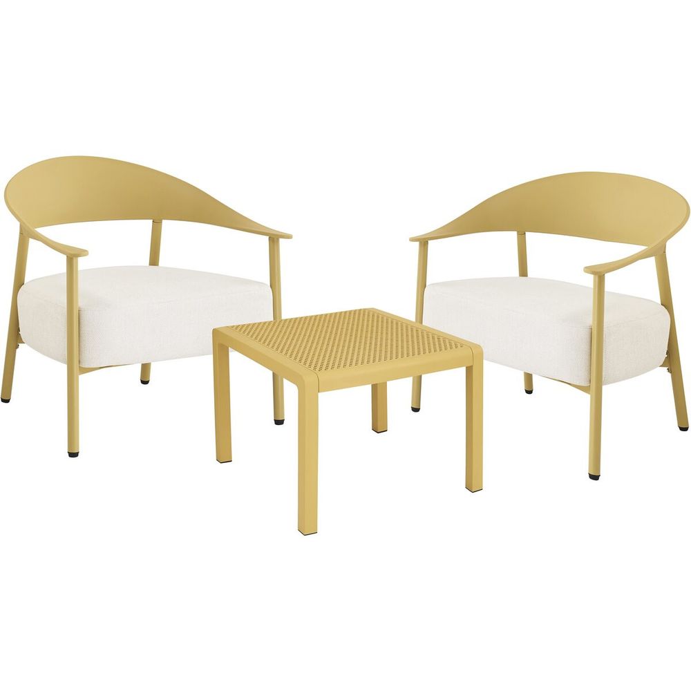 Salon de jardin en métal et plastique 
