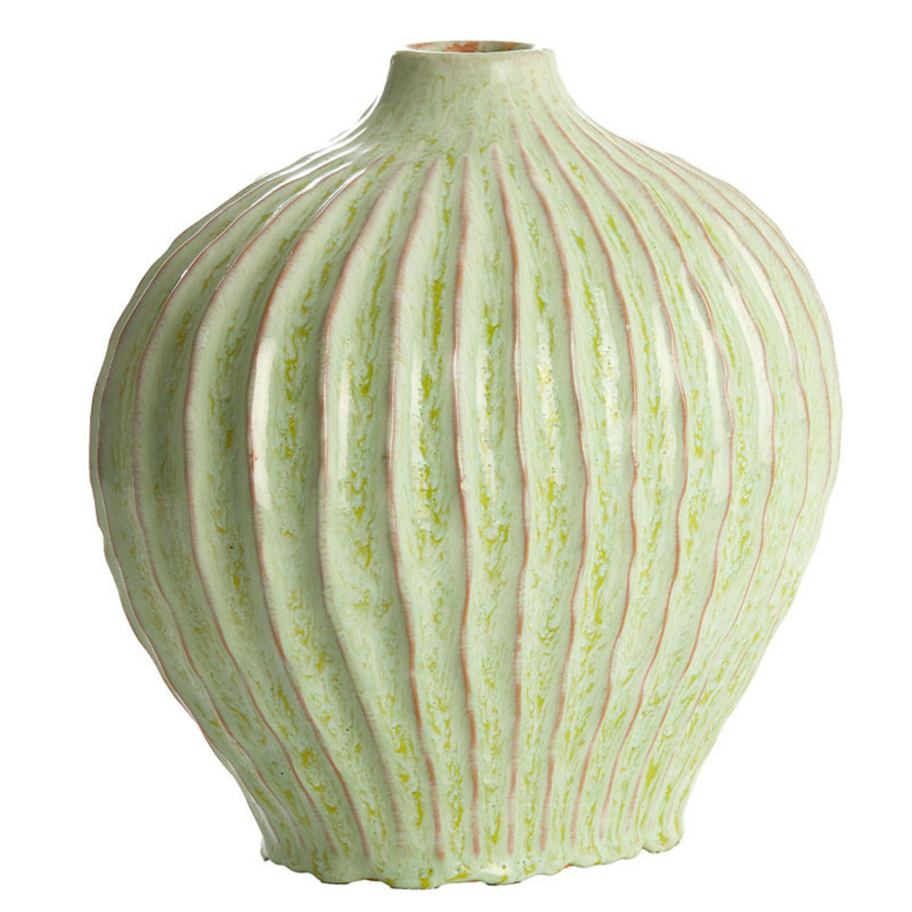 Vase décoratif lorito céramique vert menthe 35x21x30cm