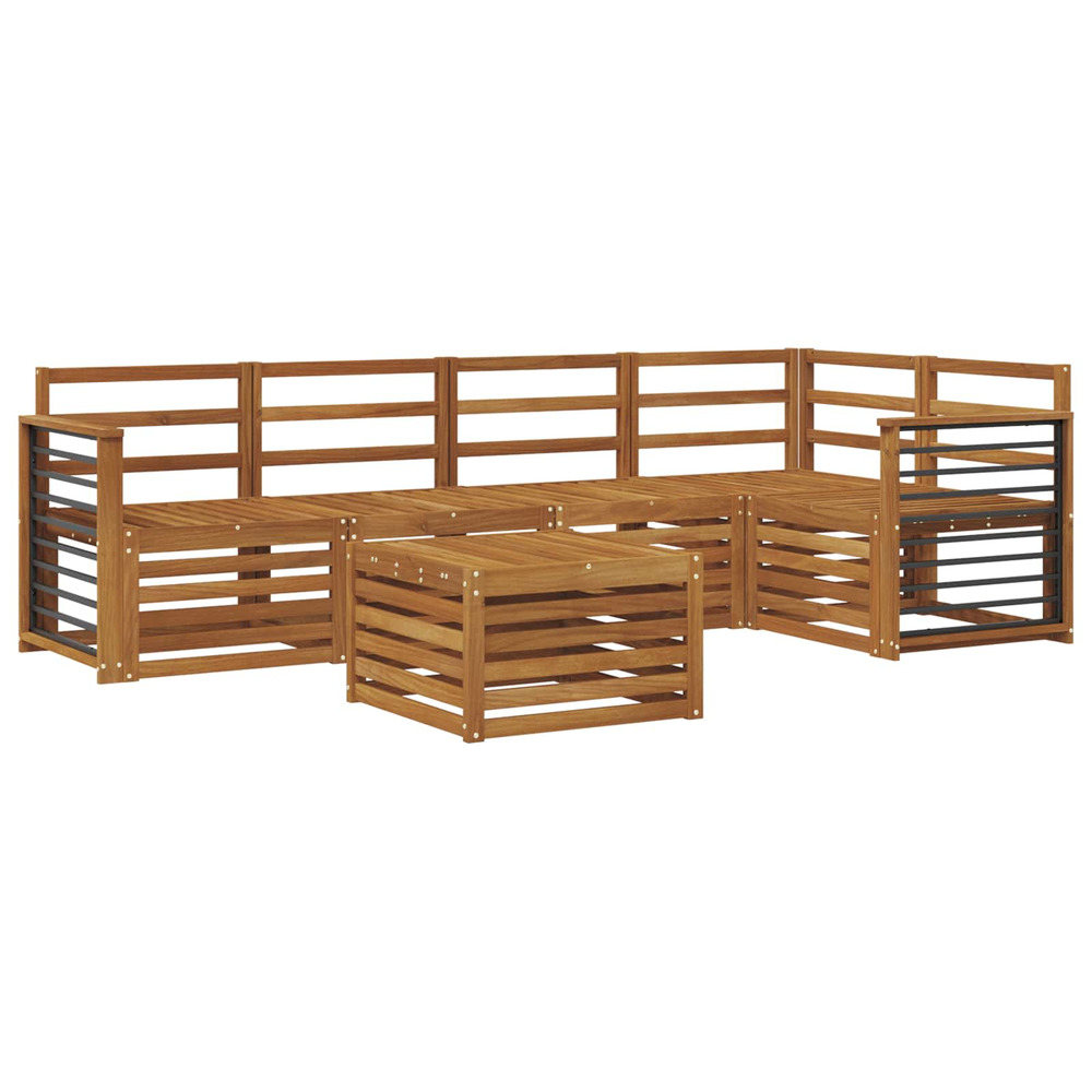 Ensembles de canapés 6 pcs naturel bois d'acacia massif