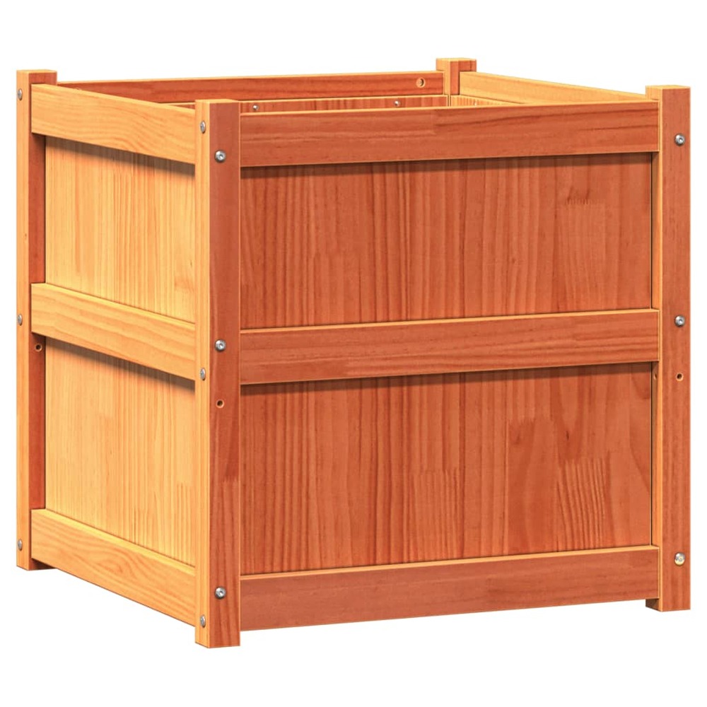 Jardinières 2 pcs cire marron bois de pin massif