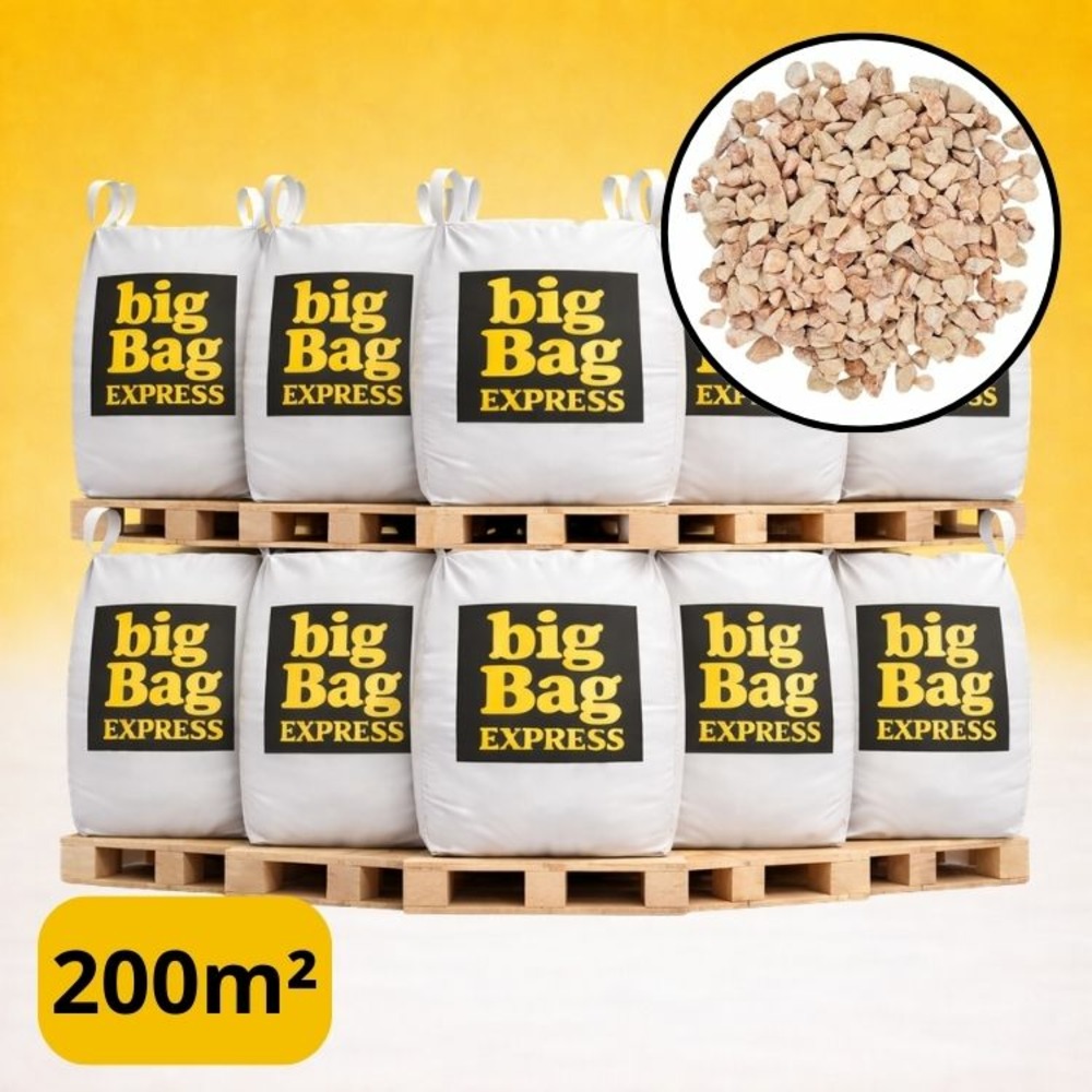 Pack 10 x big bag de +/- 1,5t ≃ 200m² gravier marbre rose ø 6/9 mm - livraison premium