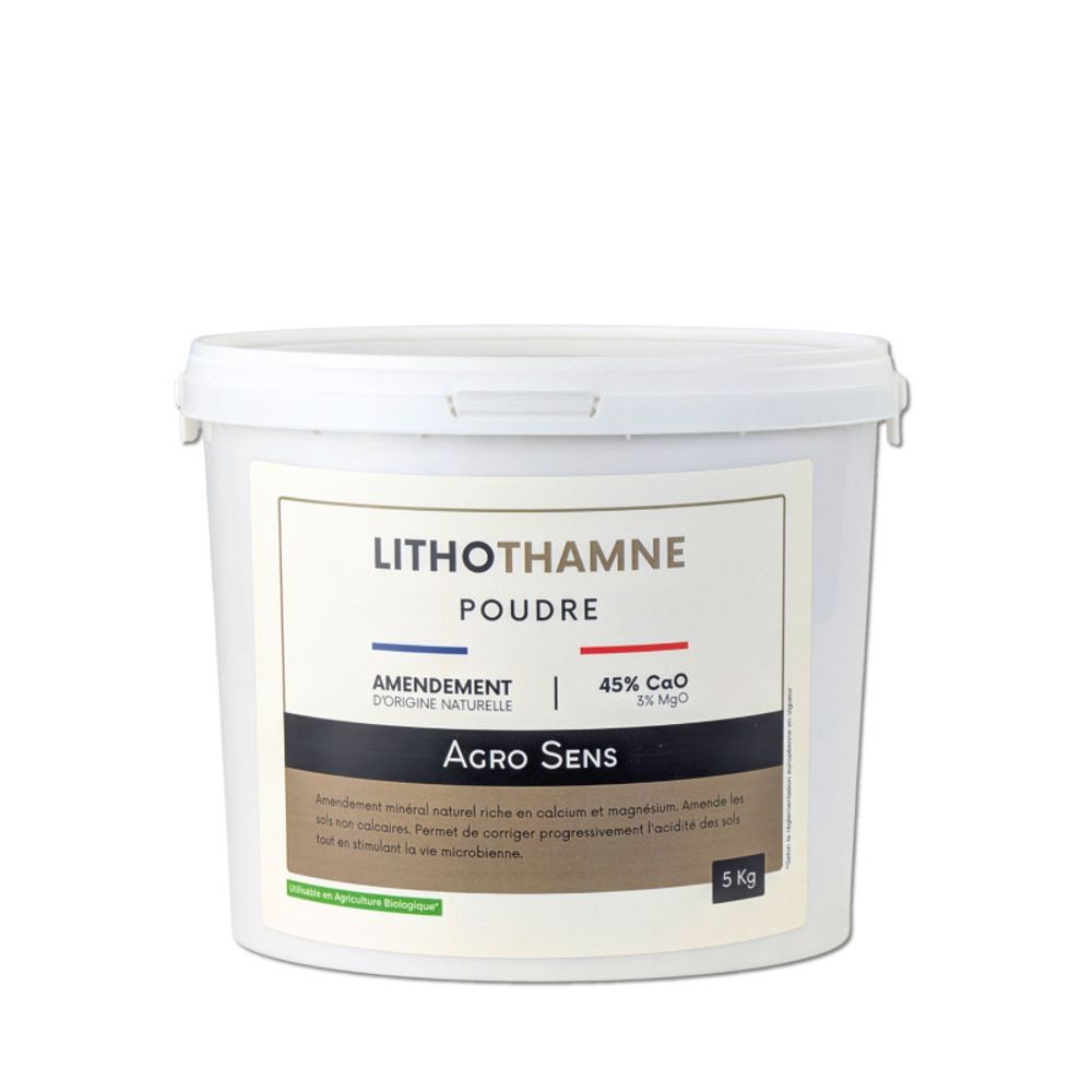 Lithothamne en poudre - amendement calcaire naturel pour le jardin - seau 5 kg