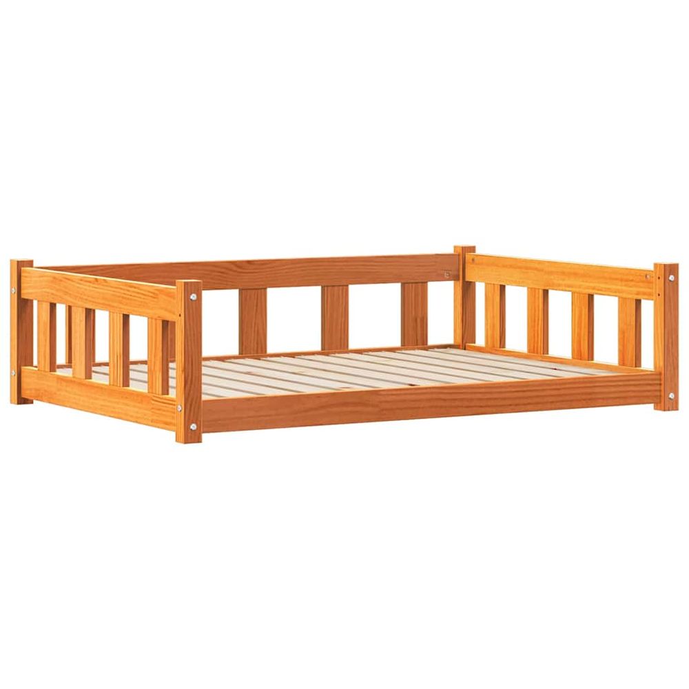 Lit pour chien 105,5 x 75,5 x 28 cm bois de pin massif