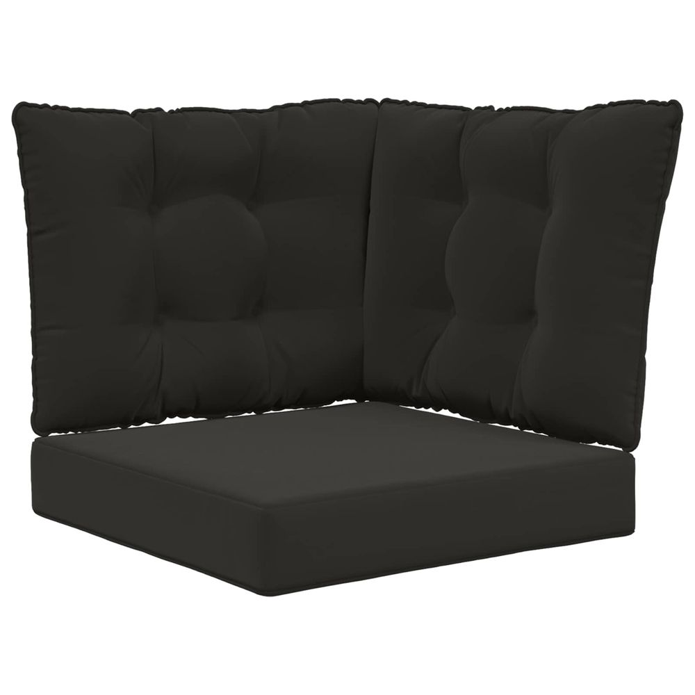 Coussin de canapé d'extérieur polyester noir 50,5 x 50,5 cm