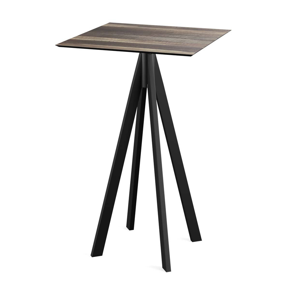 Mange-debout infinity avec piètement noir + plateau hpl 70x70 cm - veba