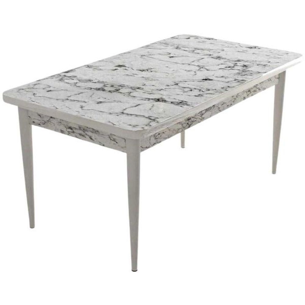 Table de repas en aggloméré nil blanc marbré