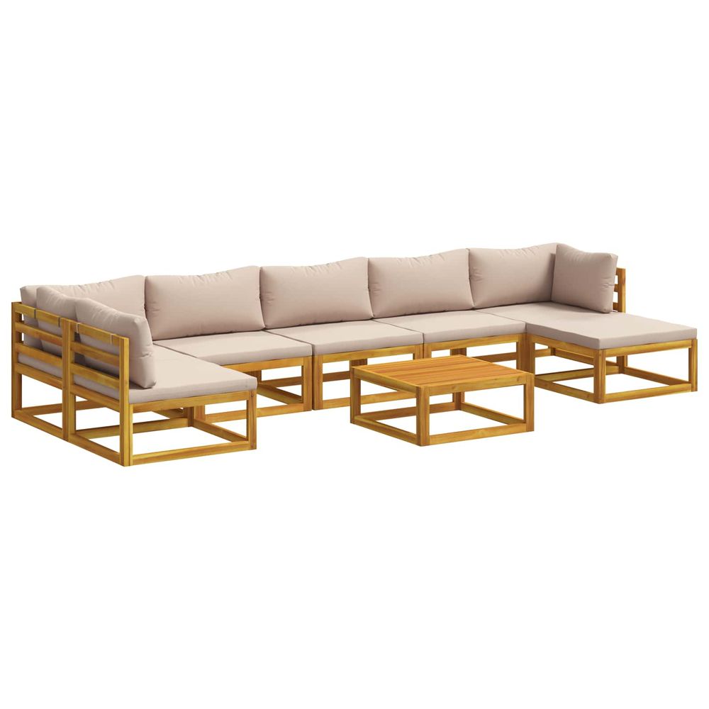Ensemble de canapés 8 pc naturel bois d'acacia massif