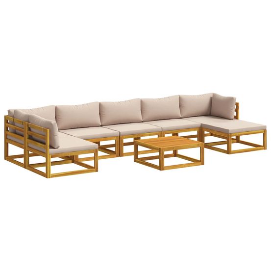 Ensemble de canapés 8 pc naturel bois d'acacia massif