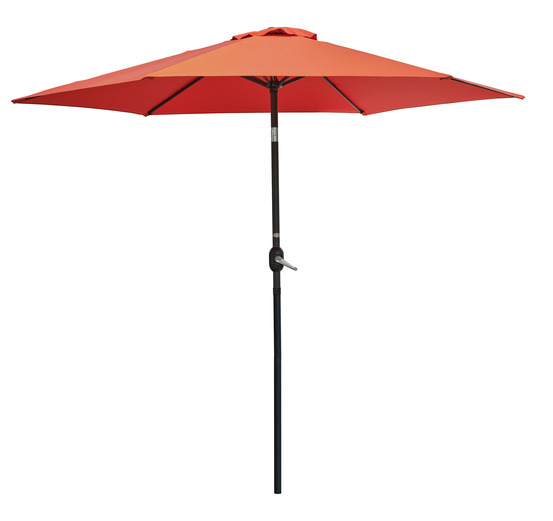 Parasol marbella à manivelle en aluminium gris anthracite et polyester terracotta
