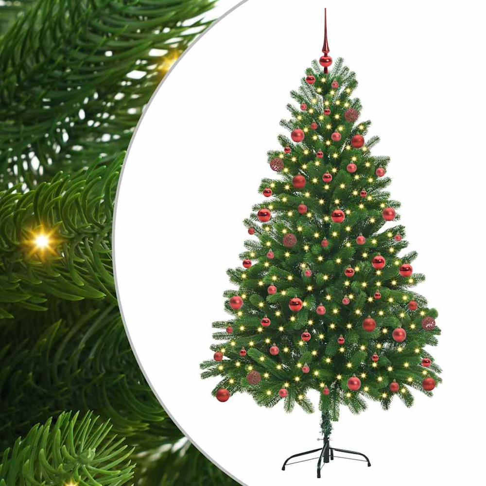 Sapin de noël avec 300 led avec support vert 180 cm pe