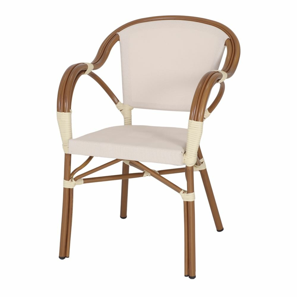 Chaise d’extérieur avec un style bistrot - modèle 039 - beige