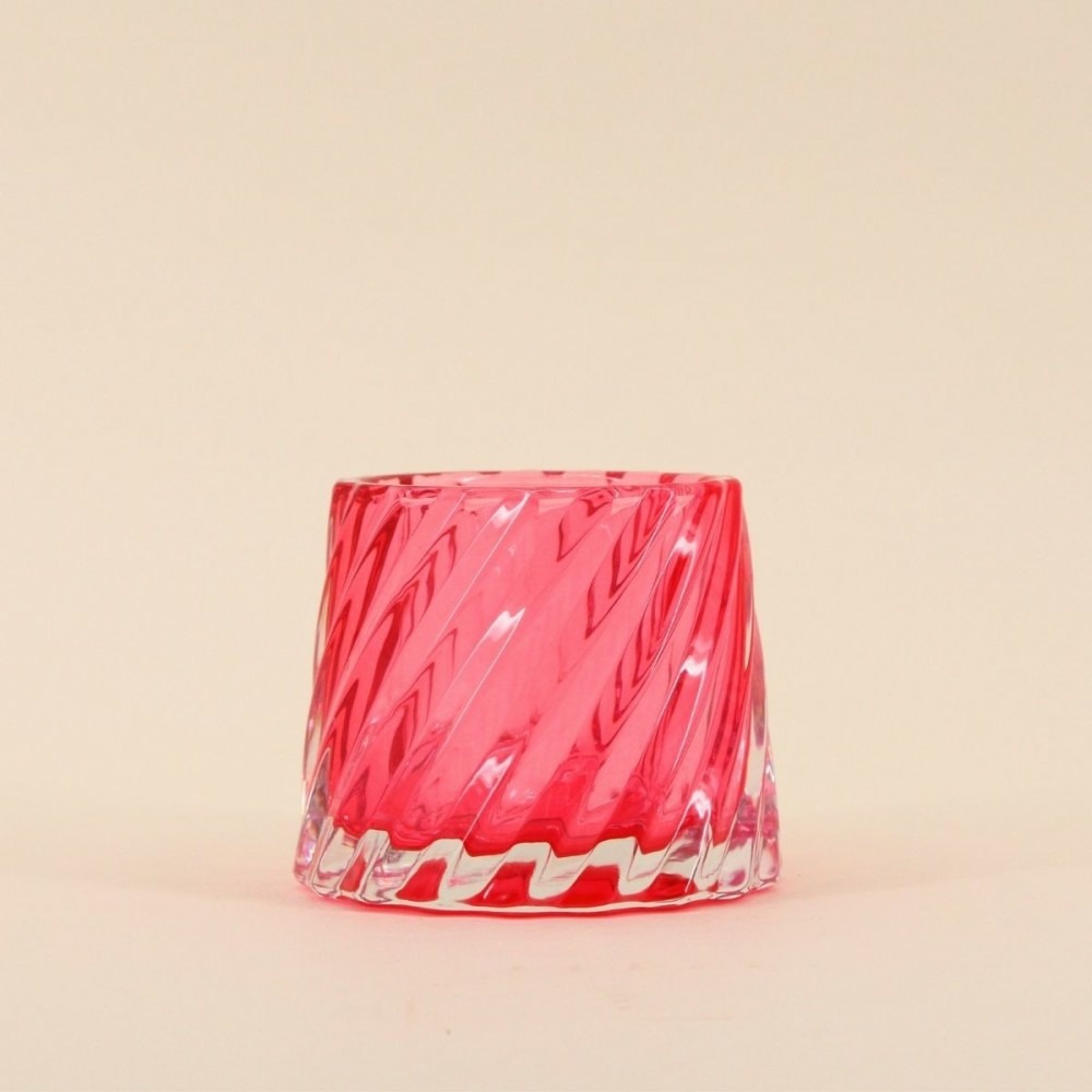 Photophore à facettes en verre 14x8cm