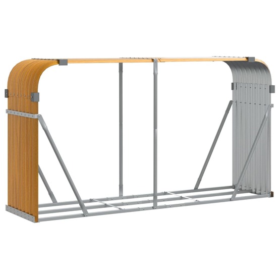Porte-bûches marron clair 180x45x100 cm acier galvanisé