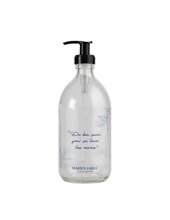 Flacon pompe en verre sérigraphié 500ml - marius fabre