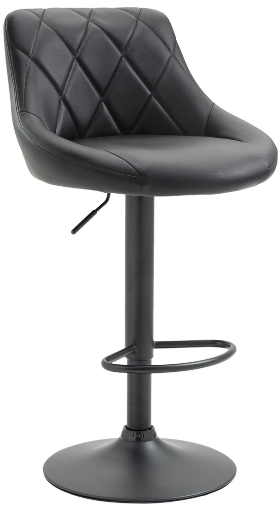 Tabouret de bar lazio simili cuir noir