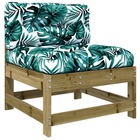 Canapé central avec coussins bois de pin imprégné