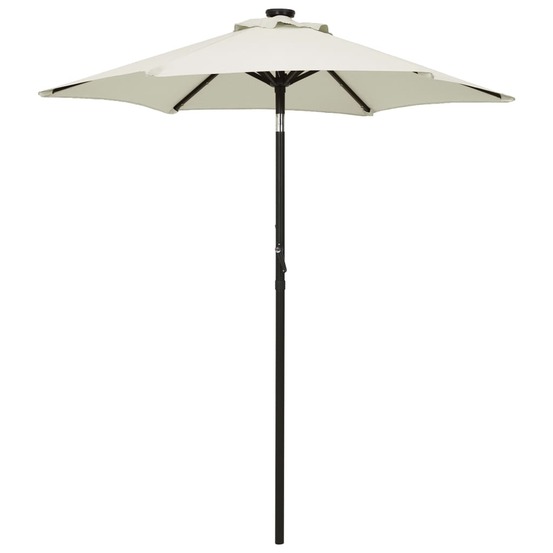 Parasol avec lumières led 200 x 211 cm aluminium beige