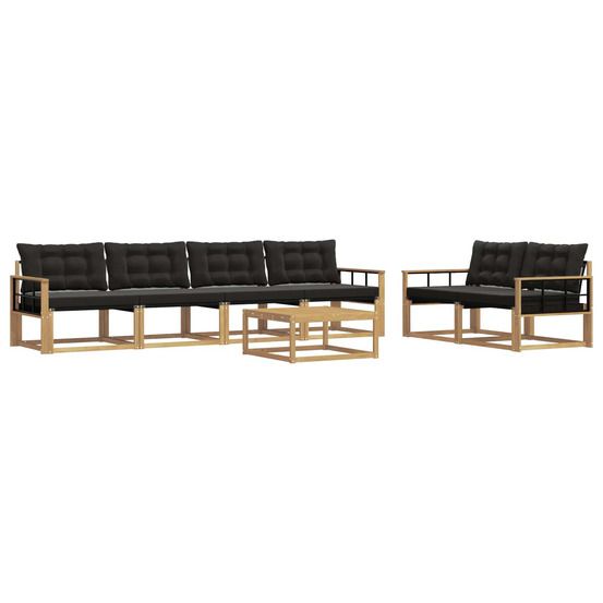 Ensemble de canapés d'extérieur 7 pc blanc et noir
