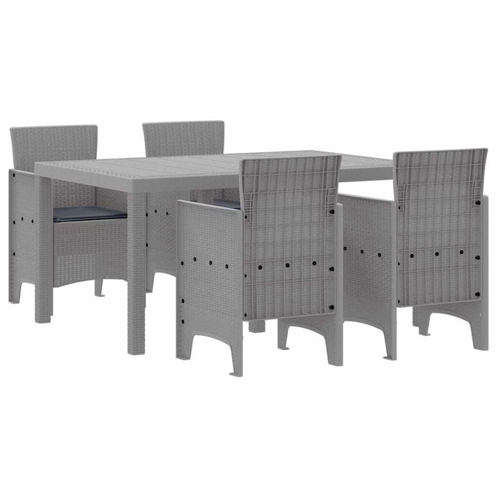 Ensemble de salle à manger pour jardin 5 pc gris clair