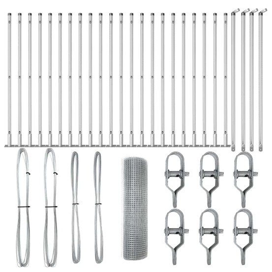 Poteau de clôture. Argenté 50 x 1 m (maille de 19 x 19 mm)