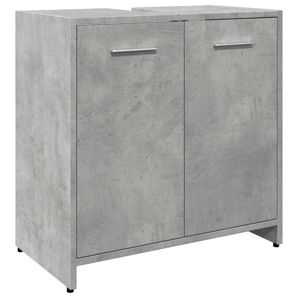 Armoire lavabo de salle de bain gris béton 60x33x60 cm