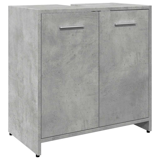 Armoire lavabo de salle de bain gris béton 60x33x60 cm