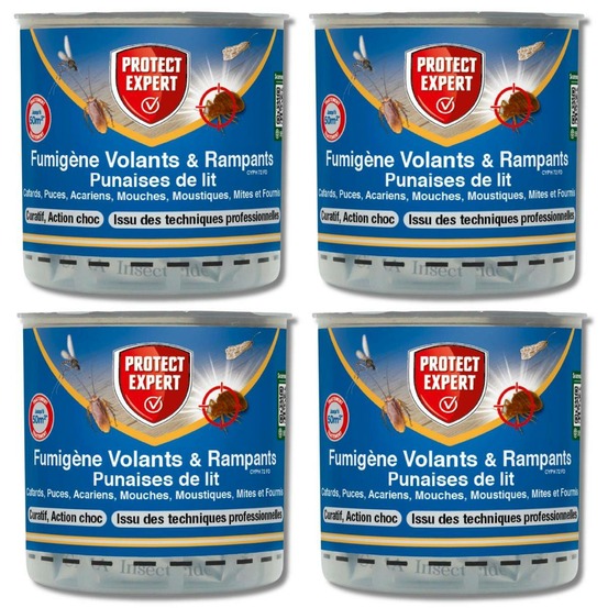 Lot de 4 boites de fumigène anti-punaises de lit 10grs