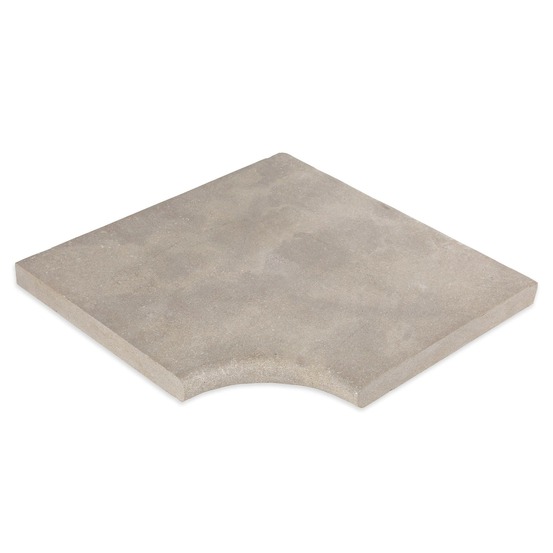 Margelle angle rentrant pierre de l'atlas beige 45,5x45,5x3 cm bord 1/2 rond (à l'unité) - ro'ma nature