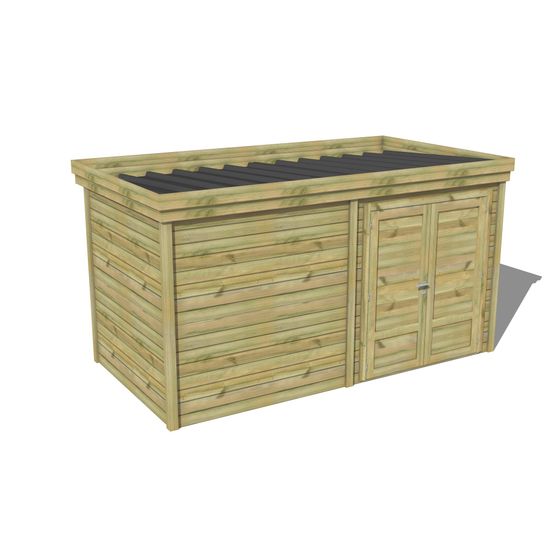 Abri de jardin bois pin traité autoclave 27mm - 4,695x2,14m / 10m2 - bac acier - abri français