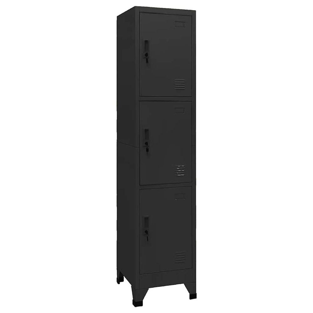 Armoire à casiers noir 38x45x180 cm acier