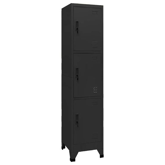 Armoire à casiers noir 38x45x180 cm acier