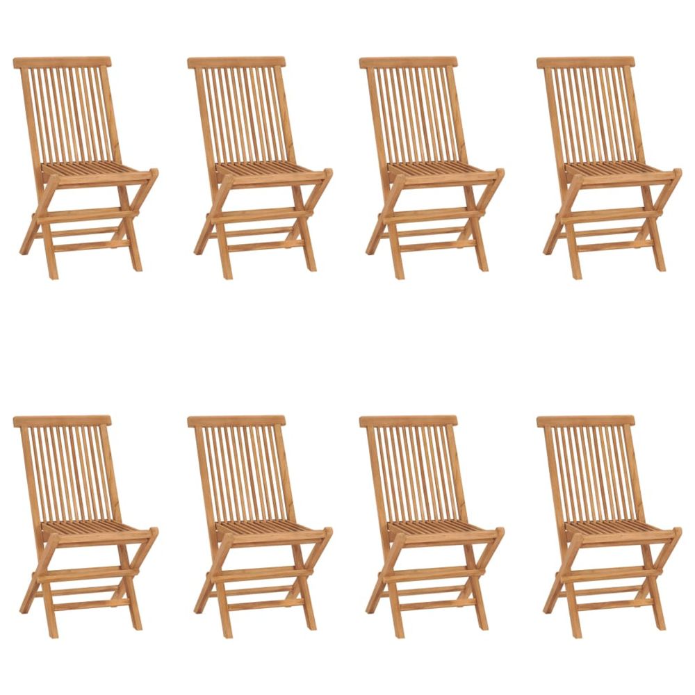 Chaises pliantes 8 pièces en bois de teck massif