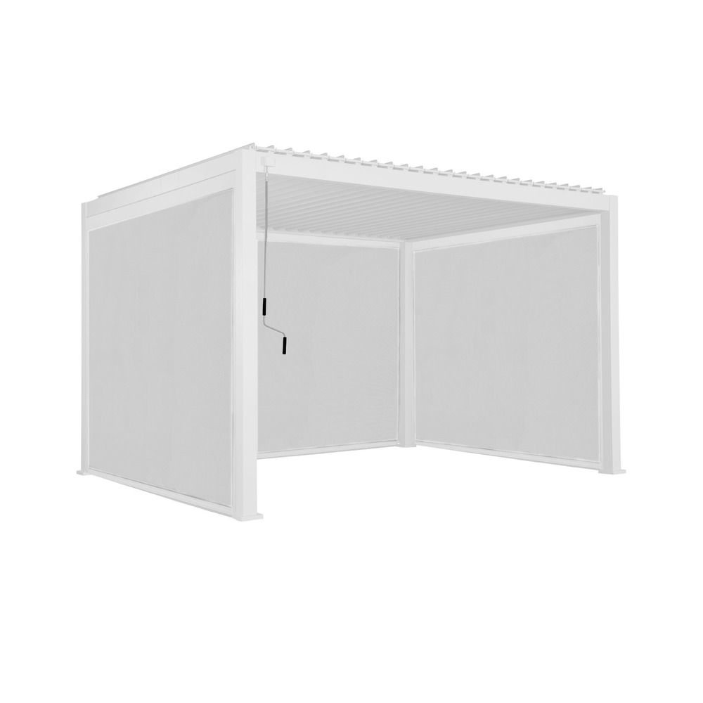 Pergola bioclimatique aluminium 3x4m + 2 stores 3m + 1 store 4m triomphe