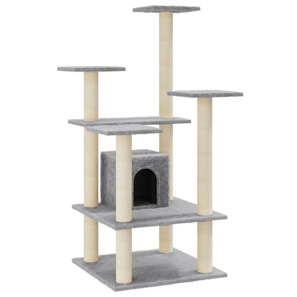 Arbre à chat avec griffoirs en sisal gris clair 110 cm