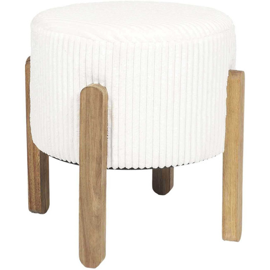 Tabouret en velours côtelé scott beige