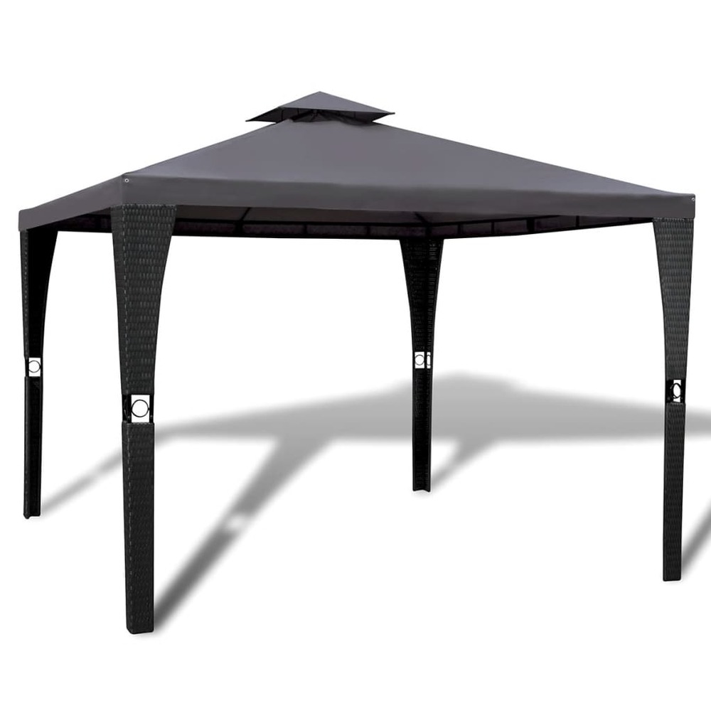Tonnelle avec toit 3x3 m gris foncé