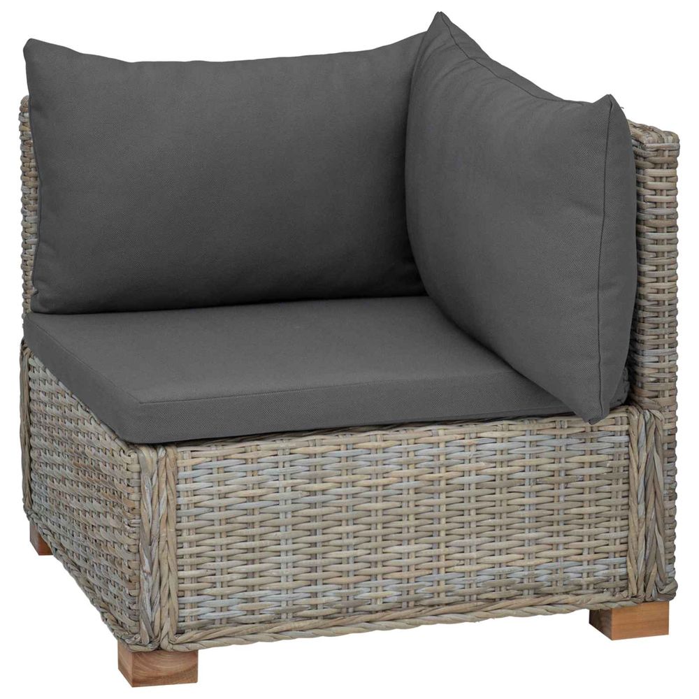 Canapé d'angle avec coussins gendt rotin naturel gris kubu