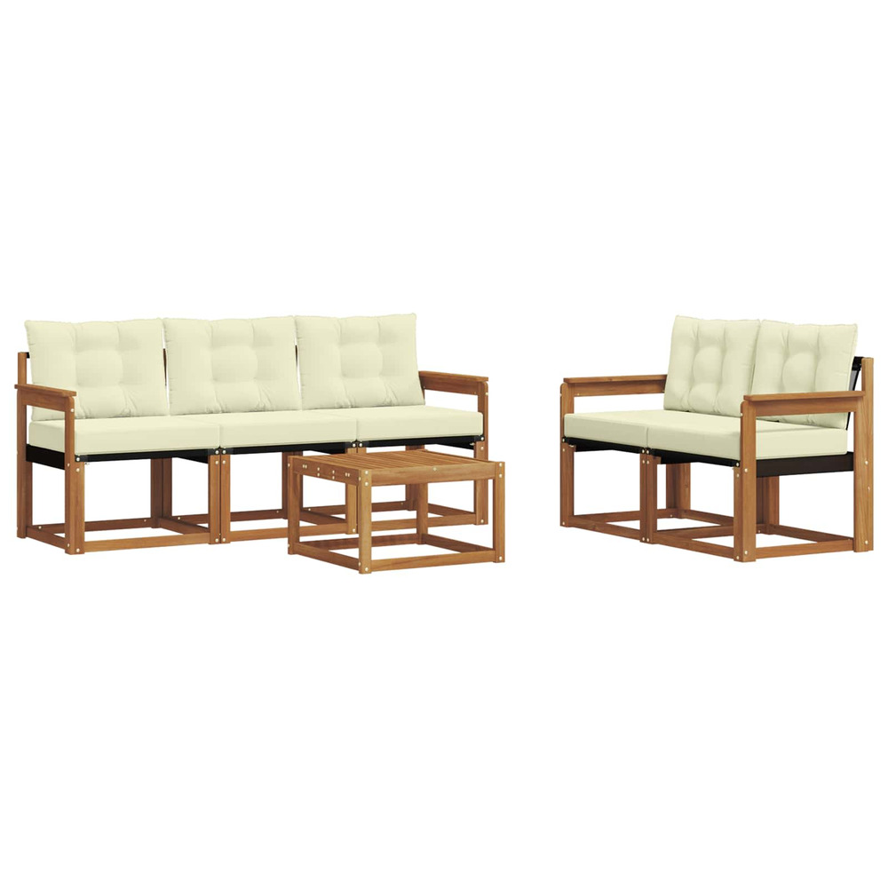 Ensemble de canapés d'extérieur 6 pcs naturel et crème