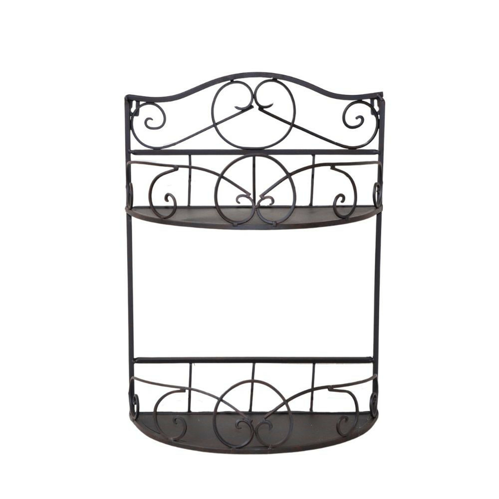 Etagère murale arrondie en métal marron 53 x 38.5 x 18 cm